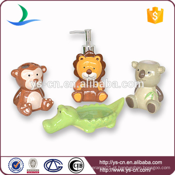 Engraçado zoológico atacado de cerâmica Kids Bath Set